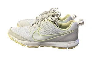 Nike Golf Shoes Womens 9.5 White Gray Lime AA1846-001 Spikeless Lace-Up thumbnail 1