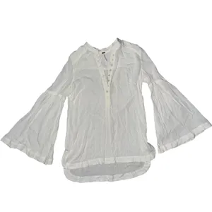 Free People Tunic Top Sz XS Off White Boho Peasant Bell Sleeve Gorgeous Blouse thumbnail 2