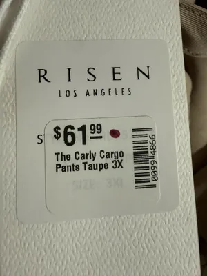 Risen Jeans Los Angeles The Carly Cargo Pants Taupe Wide Leg Size 3XL 90s Grunge thumbnail 8