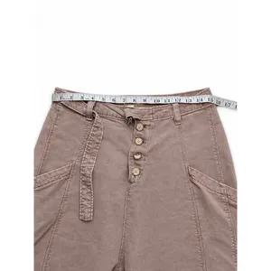 Free People High Rise Cargo Utility Pants Mauve Brown Lyocell Linen Size 2 thumbnail 7