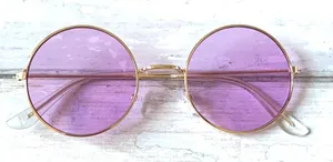 Purple Tinted Sunglasses Gold Metal Frames NEW Glasses Urban Outfitters thumbnail 1