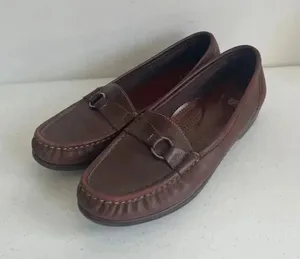 Women's SAS Brown Leather‎ Loafers Size 7.5 Narrow GUC! thumbnail 1