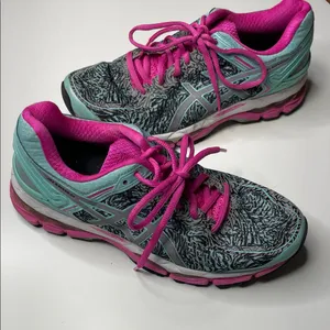 ASICS Women's Athletic‎ Shoes - Teal and Pink thumbnail 1