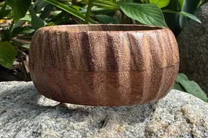Vintage Women's Wooden Bangle Bracelet in Brown thumbnail 1