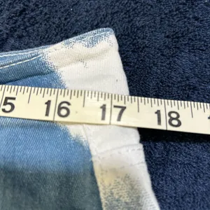 Abstract Blue and White Straight Leg Jeans thumbnail 4