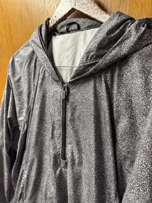 Lululemon I Put A Shell On You 1/4 Zip Hooded Long Sleeve Jacket Black White 10 thumbnail 7