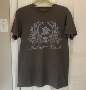 Hanes Anheuser Busch Unisex Short Sleeve Tee Shirt in Grey thumbnail 1