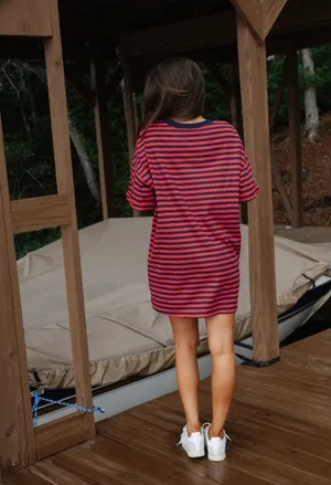 These Three Boutique Stripe Knit Pullover Dress thumbnail 3