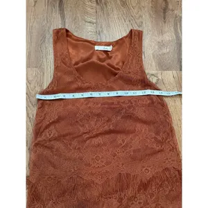 ‎Lush womens rust layered fringe dress XS thumbnail 9