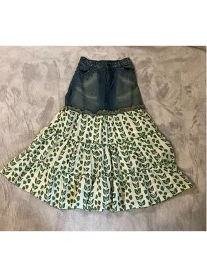 Women’s Vintage y2k Denim Tiered Maxi Skirt SMALL thumbnail 3