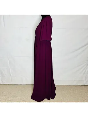 Show Me Your Mumu Emily Empire Merlot Purple Maroon Chiffon Maxi Dress Sz XL thumbnail 7