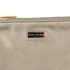 Marc Jacobs Soft Pebble Leather Platinum Colored Zip Top Coin Purse Wallet thumbnail 2