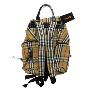 Hafmall Tan Red Black White Plaid Backpack Diaper Bag Style NWT thumbnail 3