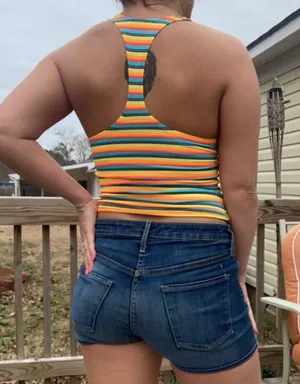 Catalina rainbow color tank top with a built in bra thumbnail 3
