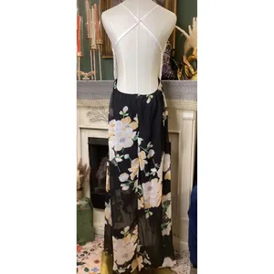 Blooming Jelly Women XL White Lace‎ Floral Maxi Dress Backless Slit Summer Boho thumbnail 3