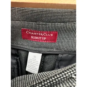 Charter Club Women 2 Piece Suit Size 10 Set Blazer Black Plaid Office‎ Career thumbnail 9
