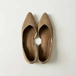 Vivaia Melia Pointed Toe Knit D'Orsay Flats Tan Sustainable Slip On EU 41 US 9.5 thumbnail 2