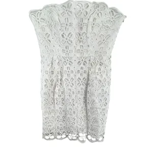 Milly New York Emalina Dress 10 White Floral‎ Eyelet Strapless Lined Chic Modern thumbnail 2