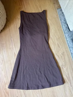 Kookai Chocolate Brown Sleeveless A-Line Dress thumbnail 1