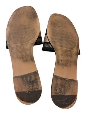 Steve Madden Black/Tan St Barts Slip-On Slide Travel Resort Sandals Size 9.5 thumbnail 4