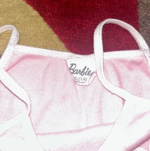 Malibu Barbie Light Pink High Neck Ribbed Tank Top Kids XL Fits XS an Junior’s thumbnail 3