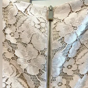 Vince Camuto Lace Sheath Dress Ivory Excellent Floral Cap Sleeve‎ Women Size 8 thumbnail 6