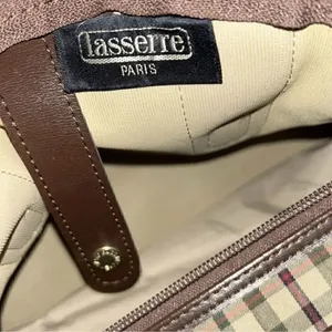 Lasserre Paris Unisex Vintage Checkered Boston Bag thumbnail 10