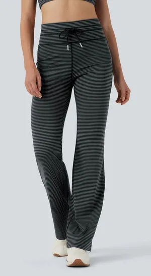 Halara High Steel Stripe Waisted Stripe Flare Yoga Pilates Pants Pockets S Tall thumbnail 1