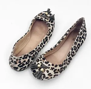 SPERRY Leather Animal Print Tassel Ballet Flats Size 7M Casual Boho Safari thumbnail 1