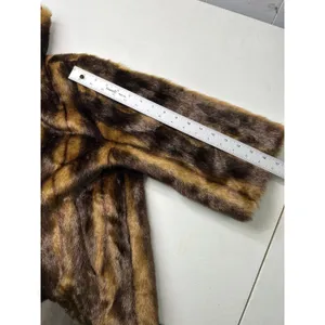 Luii Women's Size L Faux Fur Coat with 2/3 Length Sleeves in Dark Brown/Brown. thumbnail 6
