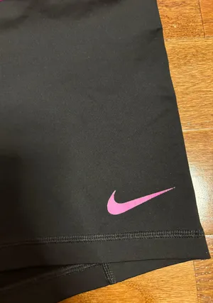 Nike Pro dri fit women’s 3” black shorts with purple waist band - XL thumbnail 2