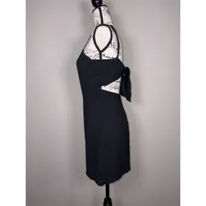 Lulus Black Tie-Back Square Neck Backless Mini Dress Women's Size Medium thumbnail 5