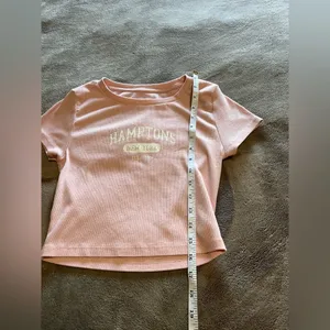 AEROPOSTALE Y2K Hamptons Seriously Soft Pink Ribbed Baby Tee Sz M EUC thumbnail 7