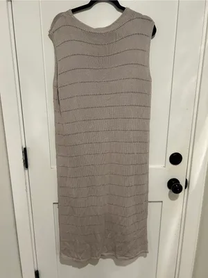 Grade & Gather Knit Midi Dress in Taupe size medium thumbnail 2