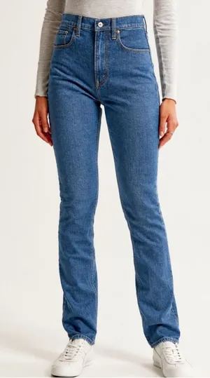 Abercrombie 90s Slim Straight Jeans Curve Love Women’s 28 6 High Rise Denim thumbnail 1