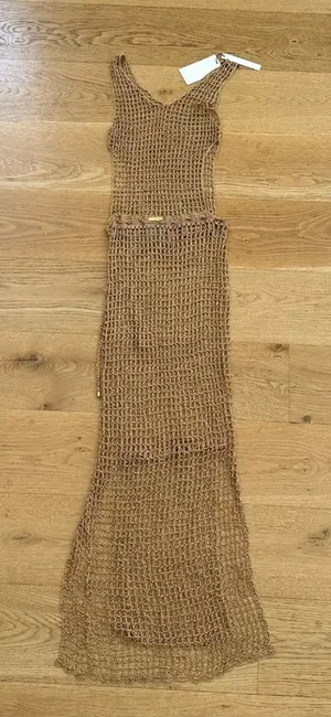 Lisa Maree - Make It Known Net Dress in Gold Metallic thumbnail 1
