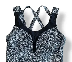 Lululemon Athletica Oxygen Sports Bra Flashback Static White Black‎ Size 8 thumbnail 1