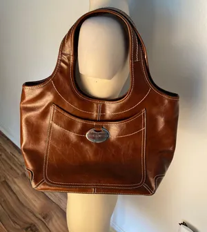 Nine West PVC Bag Brown handbag purse sholder straps + Matching Wallet NWOT thumbnail 2
