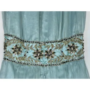 NWT Mandalay N Turquoise Silk Beaded Embellished Maxi Evening Gown Dress Size 6 thumbnail 10