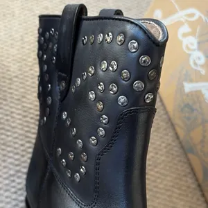 NEW in Box Free People Leather Harmony Studded Boots Black Size 9 thumbnail 12