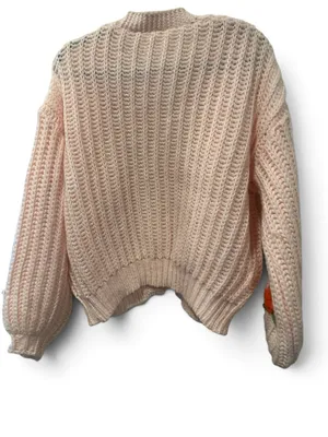 Vervet S Cozy Floral Pom-Pom Cardigan in Blush Pink thumbnail 3