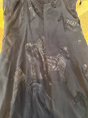 ZARA NWOT Women Black Satin Zebra Print Strappy Mini Dress Spaghetti Straps XS thumbnail 7