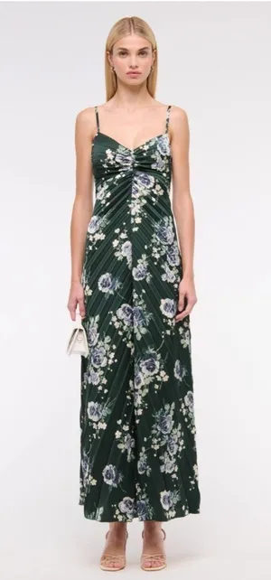 The A&F Giselle Sunburst Pleated Maxi Dress thumbnail 1
