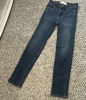 Abercrombie & Fitch Straight Mid Rise Blue Denim Jean Size 25 thumbnail 1