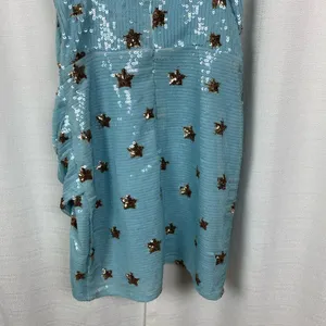 Revolve Superdown Blue Star Print Sequin Dina Mini Dress Sz.S thumbnail 13