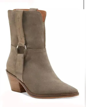 Lucky Brand Western Boho Kamaree Booties in Taupe Beige Suede Size 9 NEW thumbnail 1