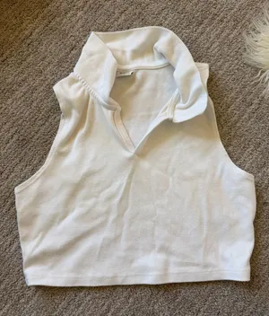 Aritizia Sunday Best Knox White Crop Polo Top thumbnail 1