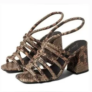 Free People‎ Colette Cinched Heel Python Snakeskin Size 36.5 Sandal thumbnail 3