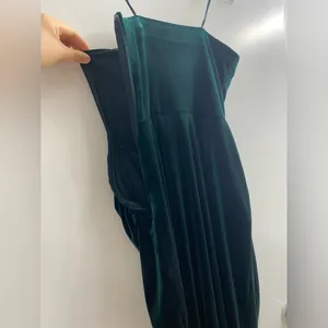 BHLDN Luella Emerald Green Strapless Velvet Side Slit Maxi Dress XS thumbnail 11