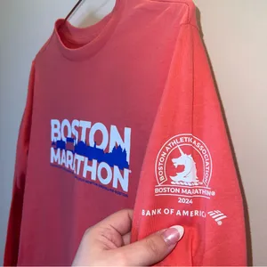 Adidas‎ Boston Marathon 2024 Long Sleeve Tee Red | Medium thumbnail 5